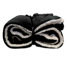 Unique Living Lars coral fleece/suede plaid 150x200cm black