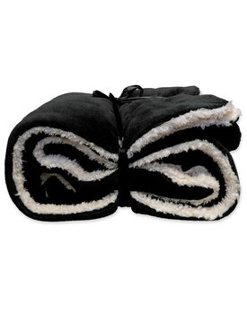 Unique Living Lars coral fleece/suede plaid 150x200cm black