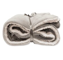 Unique Living Lars coral fleece/suede plaid 150x200cm chateau grey