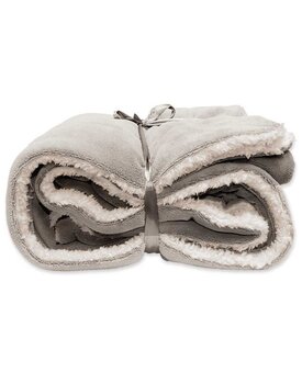 Unique Living Lars coral fleece/suede plaid 150x200cm chateau grey