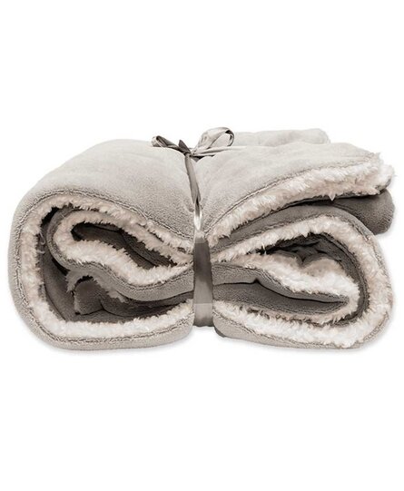 Unique Living Lars coral fleece/suede plaid 150x200cm chateau grey