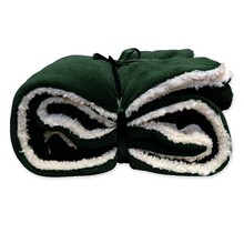 Unique Living Lars coral fleece/suede plaid 150x200cm dark green