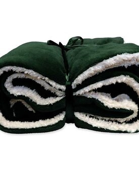 Unique Living Lars coral fleece/suede plaid 150x200cm dark green