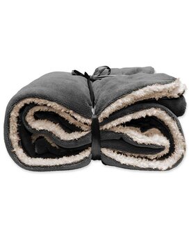 Unique Living Lars coral fleece/suede plaid 150x200cm dark grey