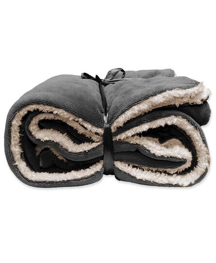 Unique Living Lars coral fleece/suede plaid 150x200cm dark grey