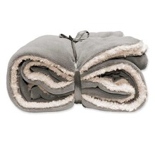 Unique Living Lars coral fleece/suede plaid 150x200cm grijs
