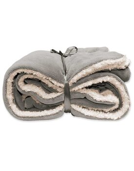 Unique Living Lars coral fleece/suede plaid 150x200cm grijs