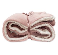 Unique Living Lars coral fleece/suede plaid 150x200cm old pink