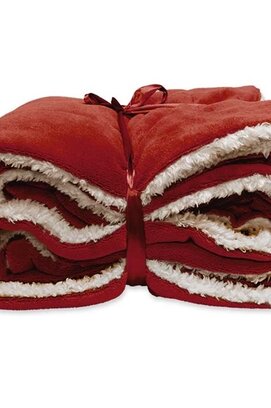 Unique Living Lars coral fleece/suede plaid 150x200cm red