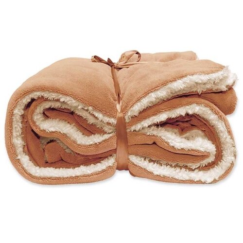 Unique Living Unique Living Lars coral fleece/suede plaid 150x200cm sandstone afbeelding