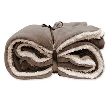 Unique Living Lars coral fleece/suede plaid 150x200cm taupe
