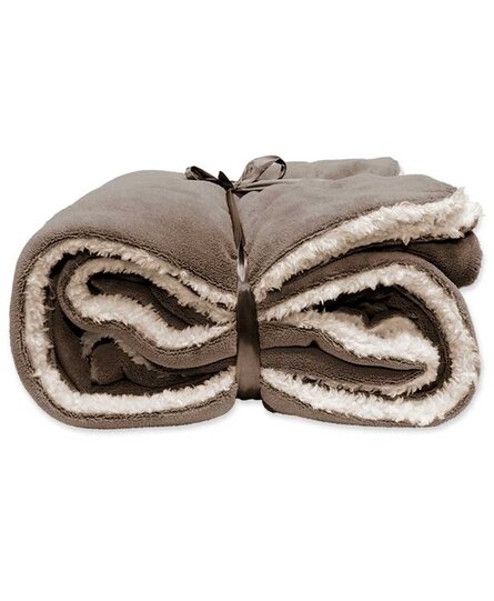 Unique Living Lars coral fleece/suede plaid 150x200cm taupe