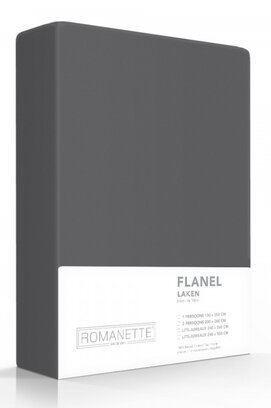 Romanette flanel laken antraciet 240x260
