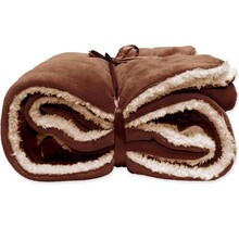 Unique Living Lars coral fleece/suede plaid 150x200cm Rocky Brown