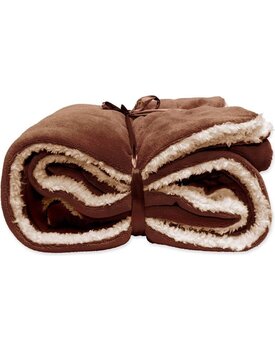 Unique Living Lars coral fleece/suede plaid 150x200cm Rocky Brown