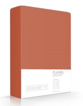 Romanette flanel hoeslaken Rooibos 90x200