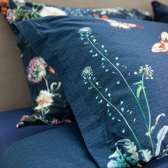 Vandyck Flowery Kussensloop (60x70) blue ink