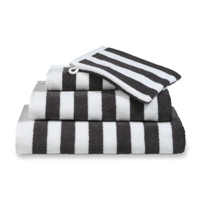 Vandyck Verona Stripes Washandje 16x22 off black Vandyck Verona Stripes Washandje 16x22 off black