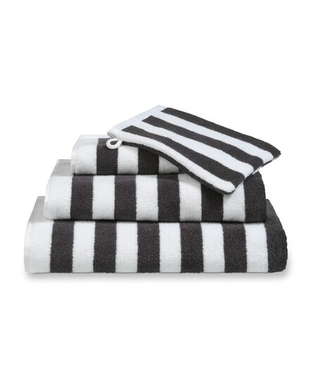 Vandyck Verona Stripes Gastendoekje 30x50 off black