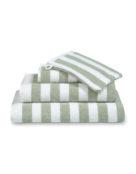 Vandyck Verona Stripes Washandje 16x22 smoke green