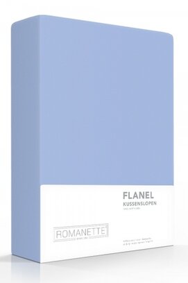 Romanette flanel kussenslopen (2) Licht blauw 60x70