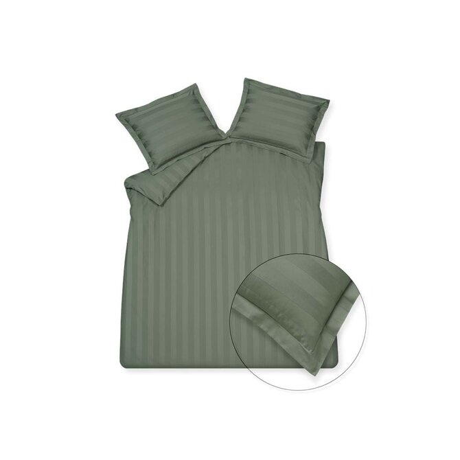 Vandyck Purity 86 Stripe Dekbedovertrek Lits-jumeaux (240x200/220) sage green