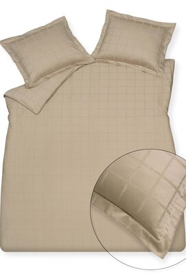 Vandyck Home 78 Check 300Tc Dekbedovertrek 2-persoons (200x200/220) stone