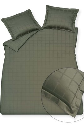 Vandyck Home 78 Check 300Tc Dekbedovertrek 2-persoons (200x200/220) sage green