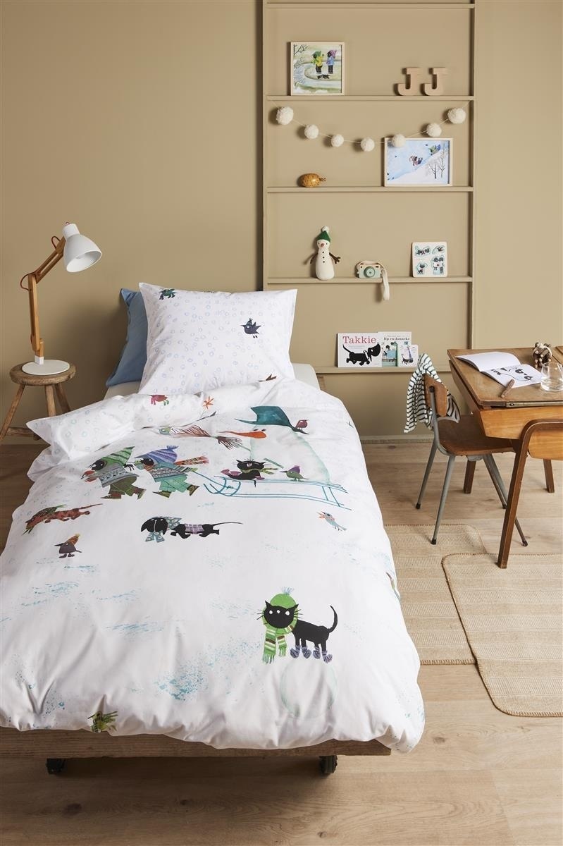 Beddinghouse x Fiep Amsterdam Sneeuwpop Dekbedovertrek Multi 140x200 cm