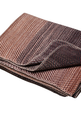 David Fussenegger plaid Savona gradient/herringbone 150x200 terra