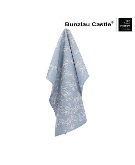 Bunzlau Castle Theedoek Almond Blossom Grey-Blue