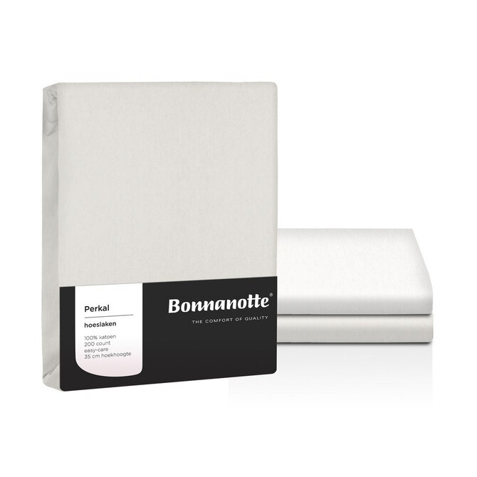 Bonnanotte Perkal Hoeslaken 140x200 Wit