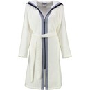Cawö Cawö Dames Badjas met Capuchon en Rits 6598 Weiss 46