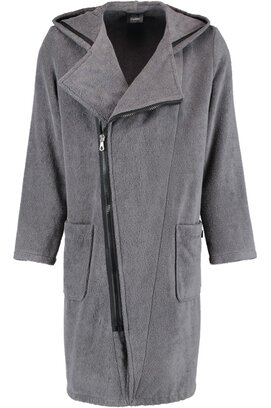Cawö Heren Badjas Ritssluiting 6516 - Antrazit-schwarz  S