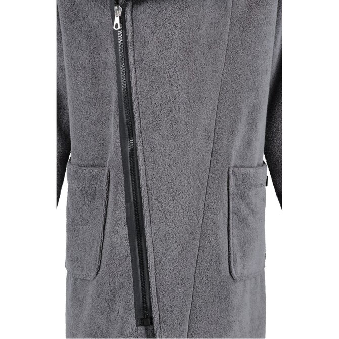 Cawö Heren Badjas Ritssluiting 6516 - Antrazit-schwarz  S