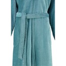 Cawö Cawö Dames Badjas met Capuchon en Rits 6432 Türkis 38