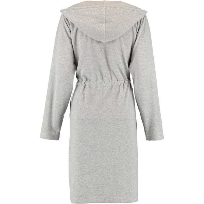 Cawö Dames Badjas met Capuchon, band en rits 821 - Grau-blau  XS