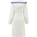 Cawö Cawö Dames Badjas met Capuchon en Rits 6598 Weiss 50