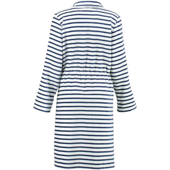 Cawö Dames Badjas kort met Tunnelkoord en Rits 6597  Navy 42