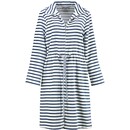 Cawö Cawö Dames Badjas kort met Tunnelkoord en Rits 6597  Navy 46