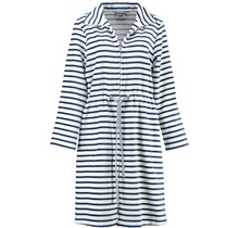 Cawö Dames Badjas kort met Tunnelkoord en Rits 6597  Navy 46