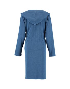 Cawö Dames Badjas met Capuchon, band en rits 821 - Blau-beere  XL