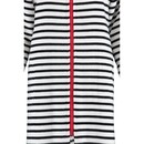 Cawö Cawö Dames Badjas kort met Capuchon en Ritssluiting 1244 Schwarz-weiss  40