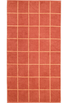 Cawö Park Check Handdoek brick 50/100