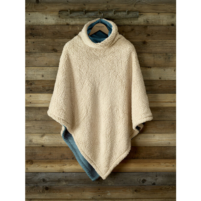 De Witte Lietaer Ganges Teddy Poncho petrol De Witte Lietaer Ganges Teddy Poncho petrol