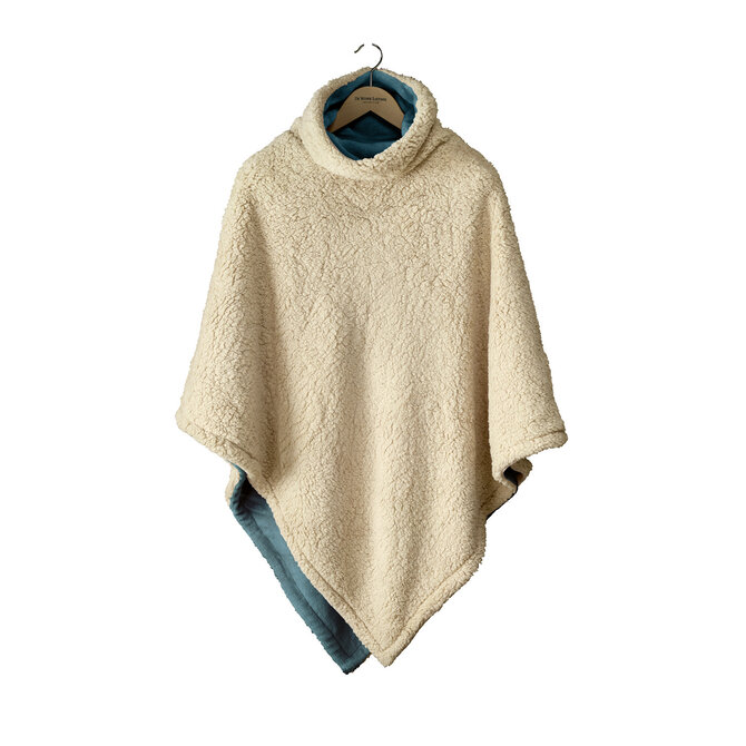 De Witte Lietaer Ganges Teddy Poncho petrol De Witte Lietaer Ganges Teddy Poncho petrol