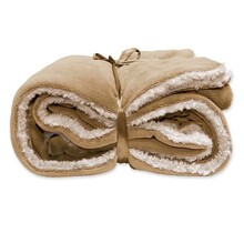 Unique Living Lars coral fleece/suede plaid 150x200cm Latte