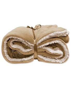 Unique Living Lars coral fleece/suede plaid 150x200cm Latte