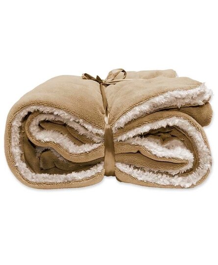 Unique Living Lars coral fleece/suede plaid 150x200cm Latte