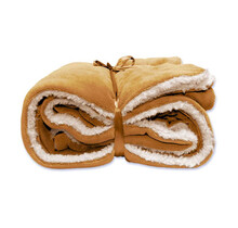 Unique Living Lars coral fleece/suede plaid 150x200cm Honey